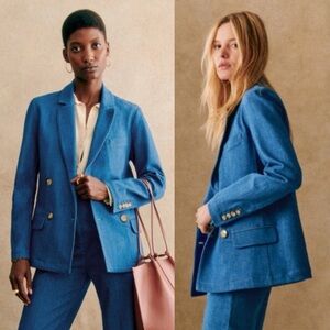 Sezane Blue Blazer with Gold Buttons Reasonable offers considered!